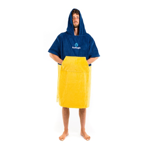 [59803] Poncho navy & yellow