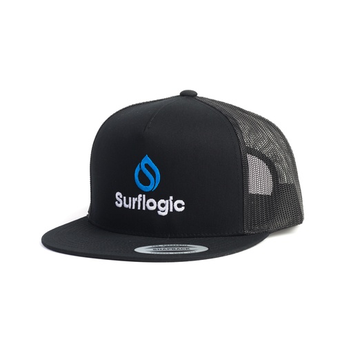 [59913] SFL flat trucker cap black